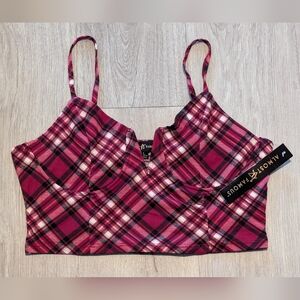 Plaid Women's spaghetti strap crop top Red size Large